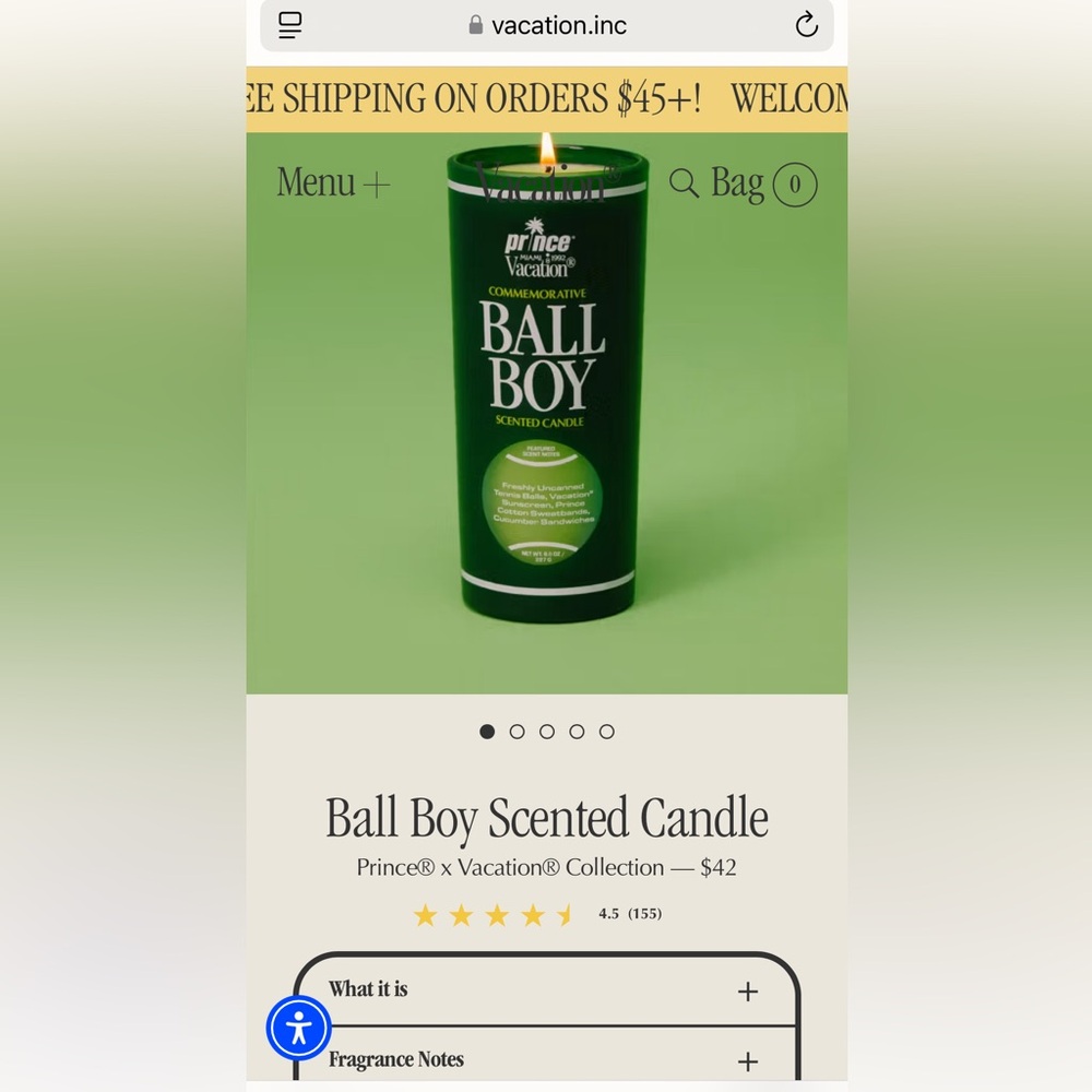 NIB Prince Ball Boy Vacation Scented Commemorative Candle - Picture 6 of 6
